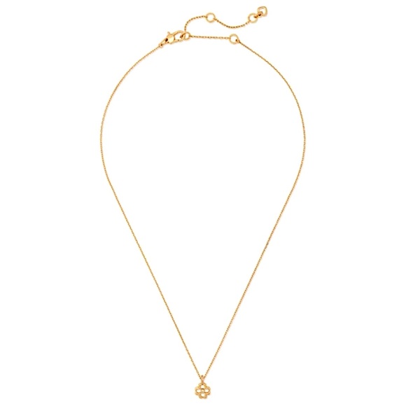 KATE SPADE • Gold Spade Floral Mini Pendant Necklace - Picture 2 of 4